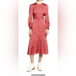 Chelsea28 Print Long Sleeve Midi Dress. XS